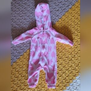 Pink Heart Hooded Jumpsuit